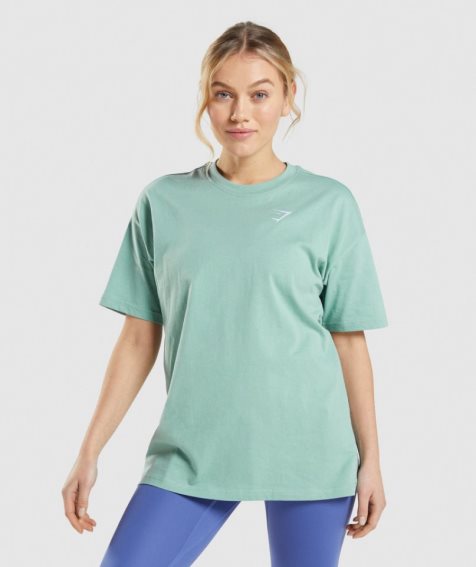 Women's Gymshark Training Oversized T-Shirts Light Green | CA 8065N3